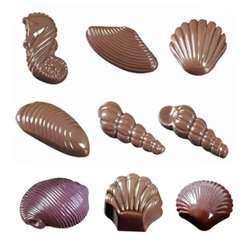 3D Shell צורה פוליקרבונט עובש שוקולד סוכריה מתוקה פודינג, ג ' לי עובש Diy אפיה קונדיטוריה כלים - התמונה 1  
