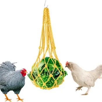 עוף תלוי מזין עוף צעצוע יעיל תלוי מזין עבור תרנגולות רשת רשת שקית בריא ירקות האכלה כלי - התמונה 1  