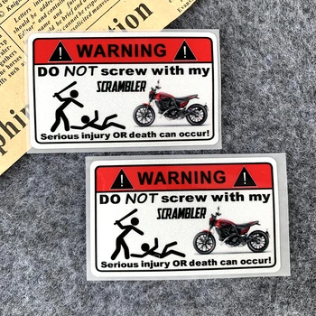 2PCS רעיוני אופנוע אופנוע קטנוע אזהרה, מדבקות לרכב אל תיגע לי מוטו נוי מדבקות על הדוקאטי סקרמבלר - התמונה 1  