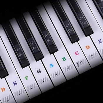 שקוף מקלדת פסנתר מדבקה 54/61 מפתח אלקטרוני מקלדת פסנתר מדבקה לבנה המפתחות 1 מקלדת מחשב מדבקה - התמונה 1  