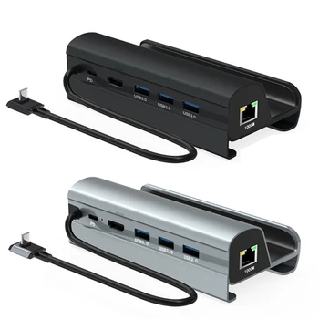 USB C תחנת עגינה עבור קיטור סיפון 6 ב 1 לקיטור בסיפון רציף עם 4K60Hz Gigabit Ethernet, 3 USB3.0 ו-PD 60W - התמונה 1  