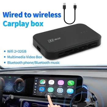 מחובר אלחוטית CarPlay חכם Box Android Auto מתאם לרכב המקורי עם קווי המכונית לשחק הקול 32GB WiFi Bluetooth - התמונה 1  