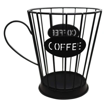תרמילי קפה בעל קפה קפסולות סל אחסון במטבח אחסון מחזיקי אספרסו קפסולות (קטן) -שחור. - התמונה 1  