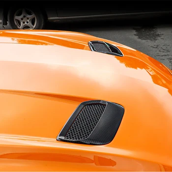 סיבי פחמן מכסה המנוע לשקע אוויר AC לכסות לקצץ פורד מוסטנג Ecoboost GT350 GT500 קופה המכונית החיצוני אביזרים ספקים - התמונה 1  