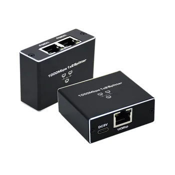 1GB Rj45 מפצל 1 ל-2 Gigabit Ethernet מתאם רשת האינטרנט כבל מאריך Rj45 מחבר למחשב הטלוויזיה Box נתב משתף - התמונה 1  
