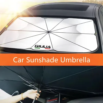 המכונית השמש צל מגן שמשיה שמש קיץ הפנים המכונית השמשה הגנה מטריה עבור אלפא רומיאו ג ' וליה אביזרי רכב - התמונה 1  