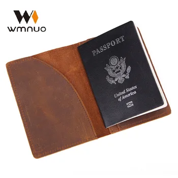 wmnuo ארנקים גברים דרכון כרטיס קליפ פרה עור אמיתי ארנק גברי קצר הארנק עבור אדם מחזיקי כרטיס לשנות את התיק עם הכסף - התמונה 1  
