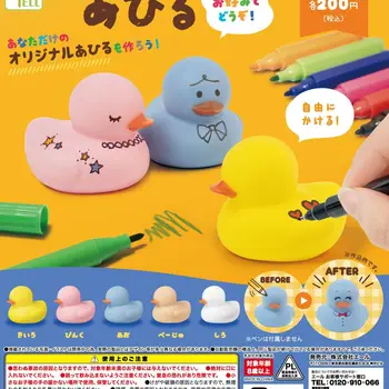 יפן לצעוק Gashapon כמוסה צעצוע חינם גרפיטי קטן ברווז צהוב קטן ברווז ציור, אמבטיה, צעצועים - התמונה 1  