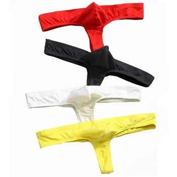 גברים סקסי תחתוני תחתונים גברים חוטיני תחתוני טנגה אקזוטיים מוצק צבע תחתונים תחתונים תחתוני כותנה - התמונה 1  