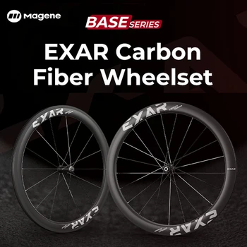 Magene EXAR סיבי פחמן Wheelset 700C אופני כביש דיסק בלם רים בלם האולטרה 50mm פחמן גלגלים - התמונה 1  