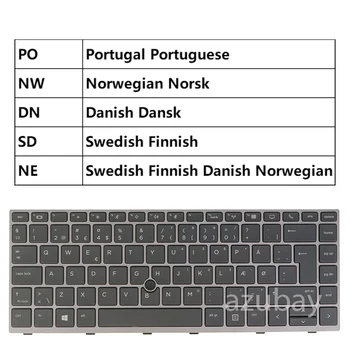 מקלדת HP HP elitebook 840 G5 846 G5 840 G6 846 G6 745 G5 745 G6 SN91721 פורטוגזית פינית שוודית דנית נורווגית - התמונה 1  