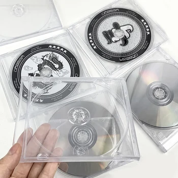 תוספות אקריליק שקוף CD מחזיק תמונה מחזיק כרטיס תקליטור קטן כרטיס דוכן תצוגת אלבום לבנה איידול אחסון מדף עיצוב שולחן העבודה - התמונה 1  