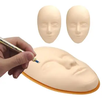 5D פנים קעקוע הכשרה הראש סיליקון תרגול קבוע איפור Microblading השפה הגבה עור מזוייף בובה בובה הראש - התמונה 1  