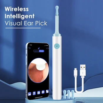חכם אלחוטי חזותי Ear Cleaner Otoscope WiFi זוהר Earpick האוזן שעווה להסרת כלי עם מצלמה האוזן אנדוסקופ הבריאות - התמונה 1  