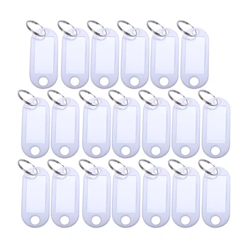 לבן נייד פלסטיק מפתח fob מפתח תג זיהוי, תוויות 20 חתיכות - התמונה 1  