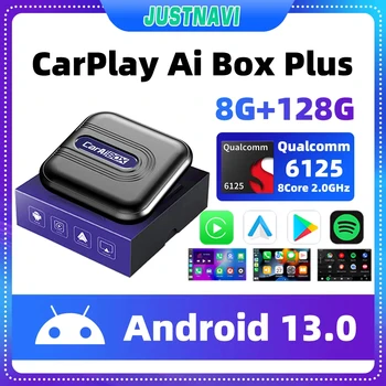 JUSTNAVI אנדרואיד 13 CarPlay Ai תיבת לנטפליקס/YouTube אלחוטית Carplay אנדרואיד אוטומטי QCM6125 8-Core CPU 4G LTE עבור פולקסווגן אאודי קיה - התמונה 1  