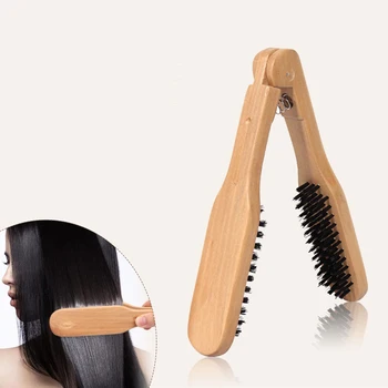 מקצועי, מחליק שיער זיפים שיער ישר כפול מברשת בצורת V המסרק קליפ לא כואב סטיילינג כלי - התמונה 1  