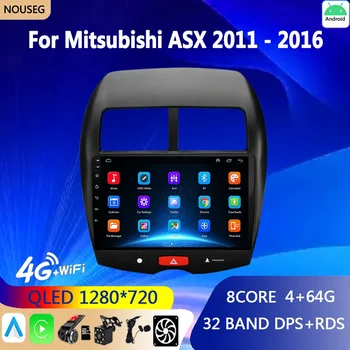 אנדרואיד רדיו במכונית Carplay עבור מיצובישי ASX 1 2010 2011 2012 - 2016 מולטימדיה נגן וידאו Carplay נאבי GPS 2 Din DVD - התמונה 1  