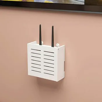 קיר רכוב Wireless Wifi נתב מדף פלסטיק ABS תיבת אחסון נתב מתלה כבל חשמל תושבת ארגונית קופסה בסלון - התמונה 1  