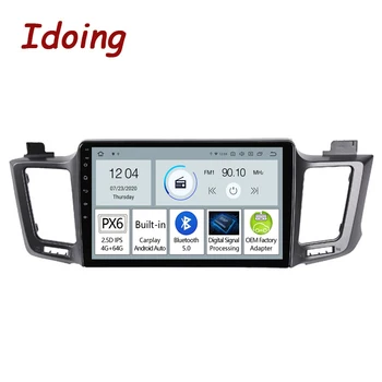 Idoing PX6 המכונית אנדרואיד אוטומטי Carplay רדיו נגן על טויוטה RAV4 4 5 XA40 XA50 2013-2018 ראש יחידת Plug And Play ניווט GPS - התמונה 1  