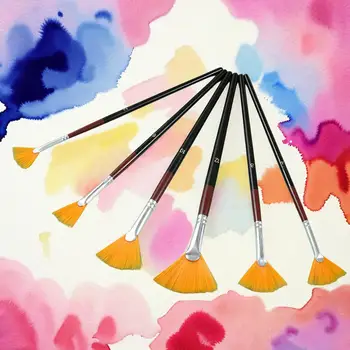 6 חתיכות אמנים מברשות צבע מברשת צבע העט על ציור אקריליק מים - התמונה 1  