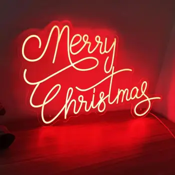 חג שמח ניאון מותאם אישית LED שלטי ניאון אור מסיבה עיצוב הבית קישוטי חג מולד שמח שנה חדשה ניאון אור LED סיני - התמונה 1  