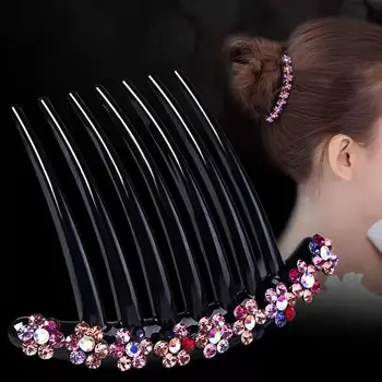 ניו וינטג ' פרח קריסטל Hairclips אופנה השיער יוצר שיער מסרקים מפלסטיק מבריק סיכת הראש לנשים החתונה אביזרים לשיער מתנה - התמונה 1  