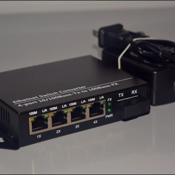 1 סיבים 8 RJ45 Ethernet Gigabit Media Converter עם סיבים Port 10/100/1000Mbps - התמונה 1  