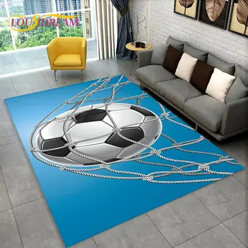 3D כדורגל מגרש כדורגל קריקטורה שטיח שטיח שטיח הסלון חדר השינה ספה חדר משחקים שטיחון תפאורה,ילד החלקה שטיח הרצפה - התמונה 1  