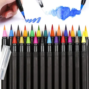 אמנות סמן 48 צבעים מברשת צבעי מים, עטים טושים עטים על ציור חוברות צביעה מנגה כתיבה וציוד לבית הספר מכשירי כתיבה - התמונה 1  