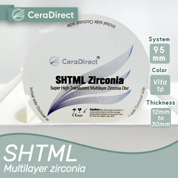 Ceradirect גיליונות-ML רב שכבתי Zirconia Zirkonzahn מערכת(95mm) - עבור מעבדת שיניים CAD/CAM - התמונה 1  