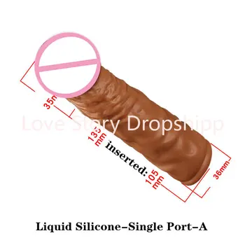 מציאותי פין שרוול מאריך גדול לשימוש חוזר הזין בקונדום עיכוב סיליקון סיומת צעצוע מין לגברים את הזין Enlarger - התמונה 1  
