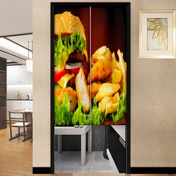 המערבי ארוחת בוקר וילונות הדלת מזון מחיצת וילון למטבח עיצוב חדר כניסה פנג שואי תלוי חצי מסך - התמונה 1  