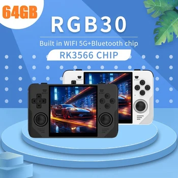 RGB30 רטרו קונסולת משחק 16G+64G 4.0 אינץ 720X720 Quad-Core CPU-5Ghz Wifi+Bluetooth 4100Mah כף יד בקר משחק - התמונה 1  