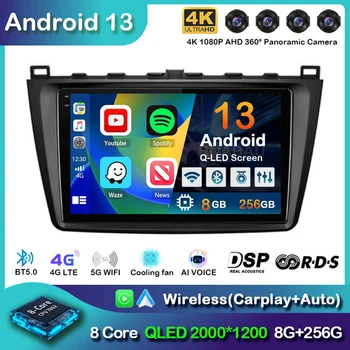אנדרואיד 13 Carplay אוטומטי עבור מאזדה 6 2 GH 2007-2012 רדיו במכונית מולטימדיה נגן וידאו ניווט GPS סטריאו ראש יחידת DSP לא 2din - התמונה 1  