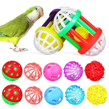 12 יח ' ציפור צעצוע כדור פלסטיק Playes כלוב צעצועים בכלוב התוכי ללעוס שחיקה המקור כדורי רגל - התמונה 1  