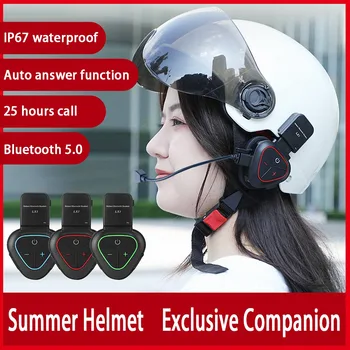 LX1 אופנוע הקיץ קסדה מיוחדת אוזניות Bluetooth נייד CVC חכם ביטול רעש ממסעדה אוזניות אדומות - התמונה 2  