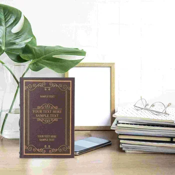 רטרו ספר מזויף קישוטים עיצוב משרד מדף תצוגה פרופ עץ הביתה לקשט את שולחן העבודה - התמונה 2  