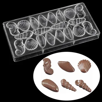 3D Shell צורה פוליקרבונט עובש שוקולד סוכריה מתוקה פודינג, ג ' לי עובש Diy אפיה קונדיטוריה כלים - התמונה 2  