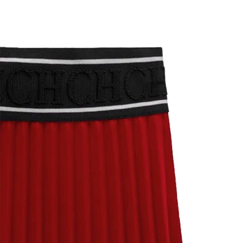 חדש בנות אדום חצאית מחוך חצאית בד נוח אומנות מעולה קפלים החצאית עיצוב תכליתי - התמונה 2  