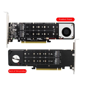 PCI-E 4.0 X16 כדי M. 2 מ ' -מפתח Nvme X4 SSD 2242/2260/2280/22110 PCIe 16X מערך RAID הרחבה מתאם פיצול כרטיס 2U שרת מקרה - התמונה 2  