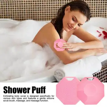 מקלחת הגוף Scrubber סיליקון מקלחת מברשת אמבטיה וציוד נייד פילינג, עיסוי מקלחת מגרד על הגוף כלי ניקוי - התמונה 2  