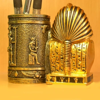 Sculptue צלמית כלי כתיבה בעל הבית במשרד העבודה קישוטי מדף וינטאג ' מחזיק עט פסל על המדף - התמונה 2  