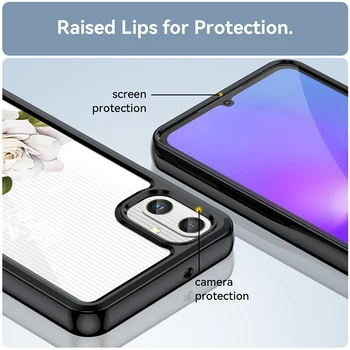 בסגנון רטרו שקופה קשה אקריליק טלפון Case For Samsung Galaxy A05 4G Shockproof הכיסוי האחורי. - התמונה 2  