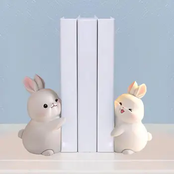 ארנב מחזיקי ספרים ספר מחזיק מעמד שרף צלמיות הביתה הקבינט עיצוב - התמונה 2  