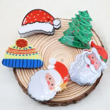 שלג חג המולד סנטה קלאוס, עץ חג המולד לתפוס קליפ שיער הצבת צבעוני כובע קטן כריש קליפ שיער קליפ מסיבת מתנה שיער - התמונה 2  