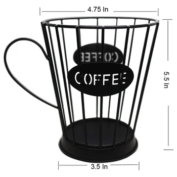 תרמילי קפה בעל קפה קפסולות סל אחסון במטבח אחסון מחזיקי אספרסו קפסולות (קטן) -שחור. - התמונה 2  