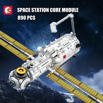 SEMBO תחנת החלל גרעין התא מודל אבני בניין עיר רעיונות הסעות לוויין אסטרונאוט דמויות לבנים לילדים צעצועים מתנות - התמונה 2  