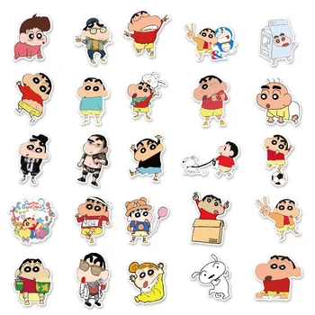 50pcs יפני מצויר אנימה חמודה ומצחיקה עפרון Shinchan מדבקות לילדים - התמונה 2  