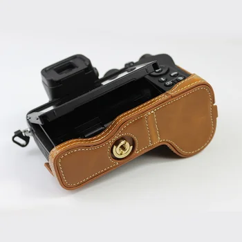 נייד עור PU תיק מצלמה ניקון-Z50 חצי כיסוי קייס קשיח עם סוללה פתיחה - התמונה 2  